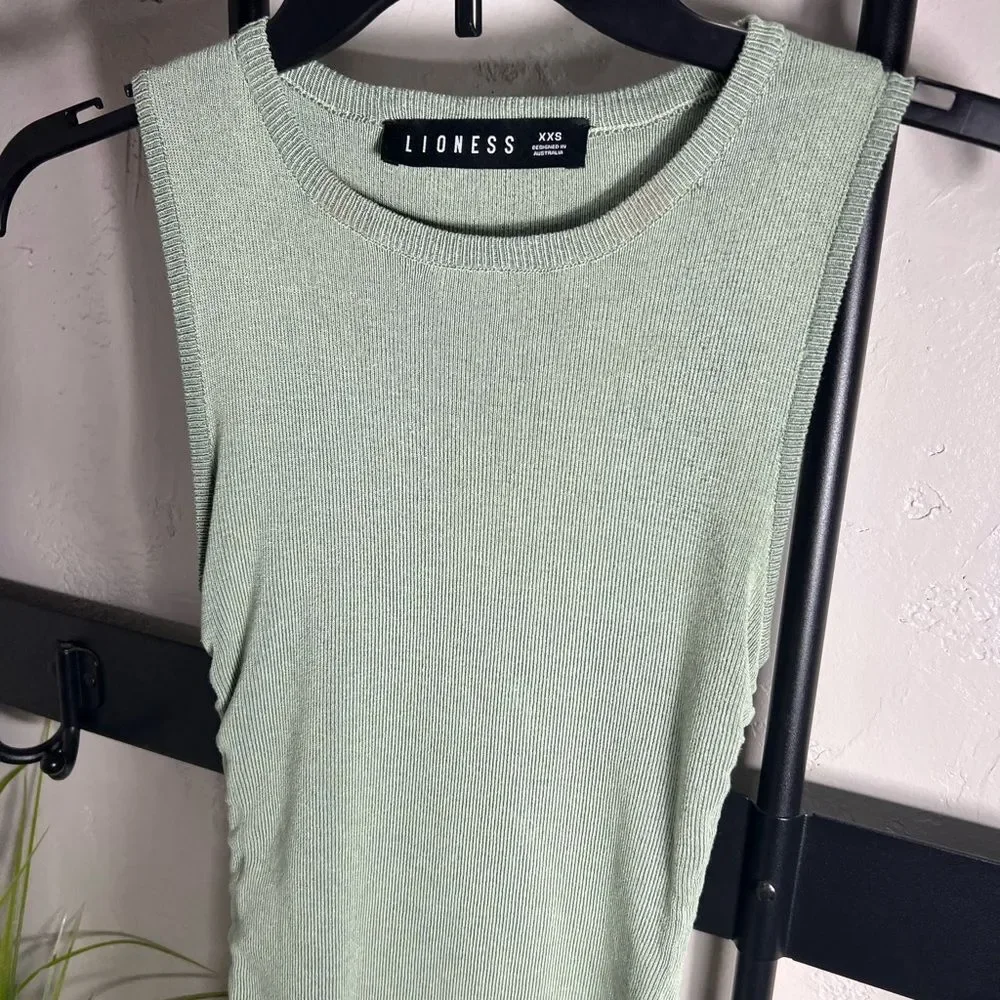 Lioness Military Minds Mini Dress - Sage Green Size XXS - Picture 9 of 15